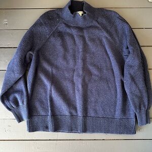 Navy Cable-knit Turtleneck Sweater
